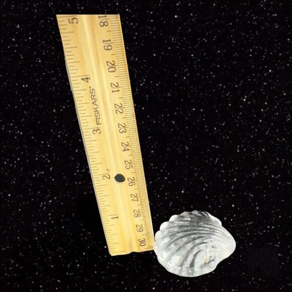 Clear Miniature Art Glass Nautical Theme‎ Shell Figurine Small Paperweight Glass
